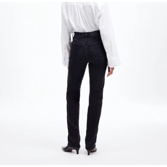 Madewell The '90s Straight Jean Black Denim Jeans - Picture 3 of 14